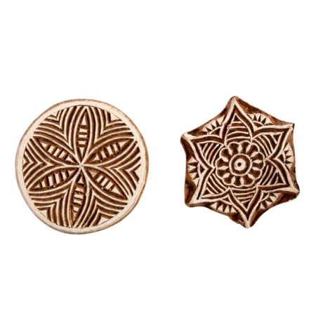 Set of 2 Piece New Mix Wooden Printing Block